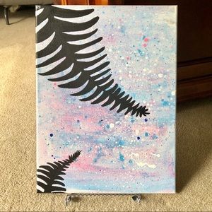 Original Abstract Painting Modern Art Palm Leave